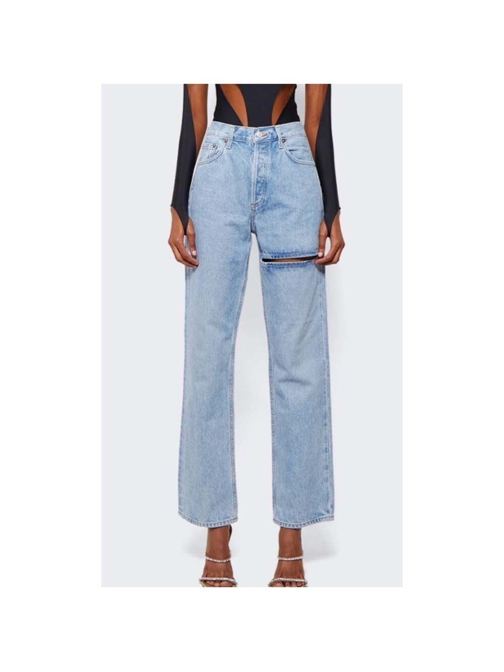 Agolde 'Lana' Blue Denim Slice Straight-Leg Organic Denim Jeans
Size 23 - Picture 1 of 6